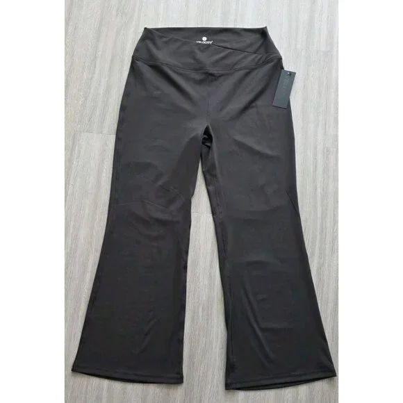Velocity 2X Plus High Rise Flare Wide Leg Stretch Yoga Pants Bootcut - Picture 2 of 16
